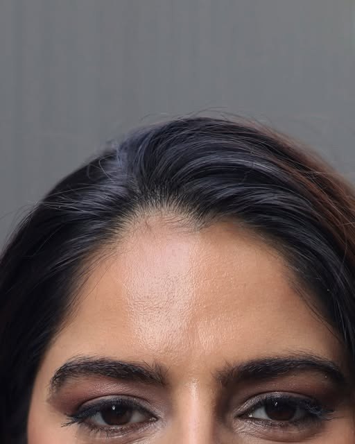 Soft smoky eye and defined brows, London makeup